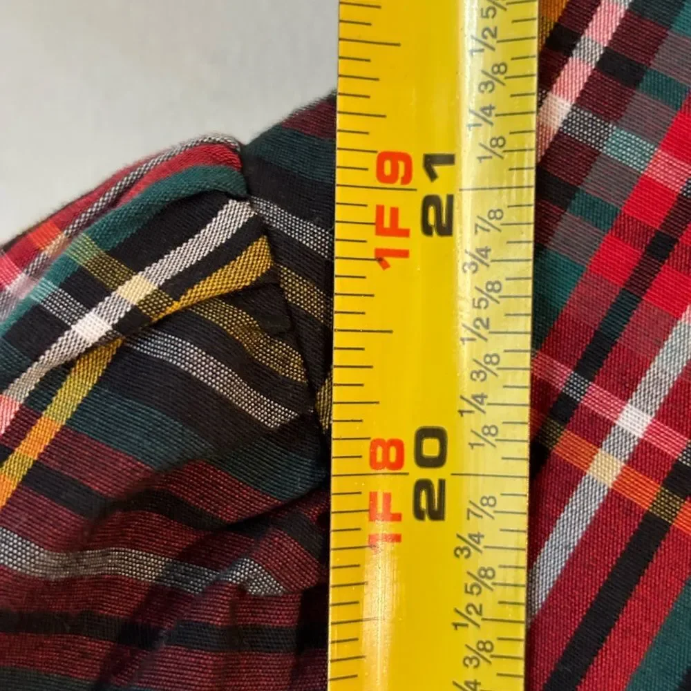J. CREW Women's Tartan plaid puff-sleeve top Small Career Holiday Preppy